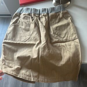 Tan Women's Skirt with Gray Waistband